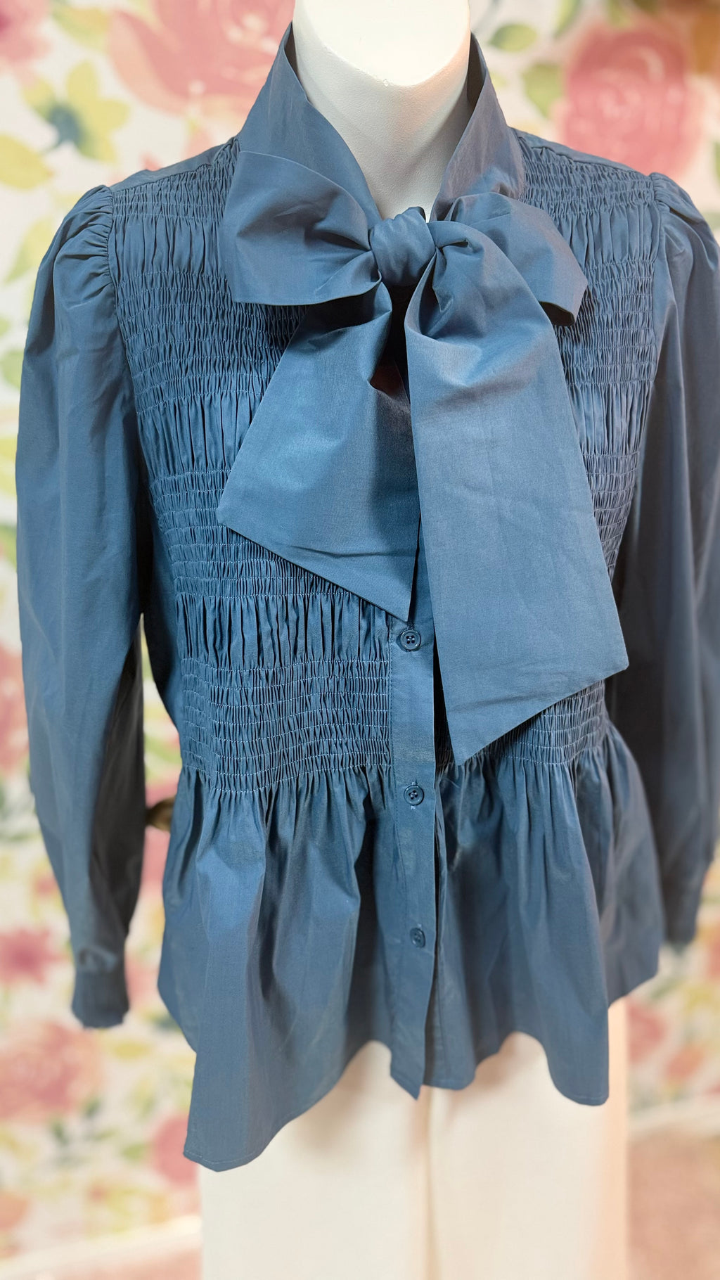 Big Bow Blouse Blue