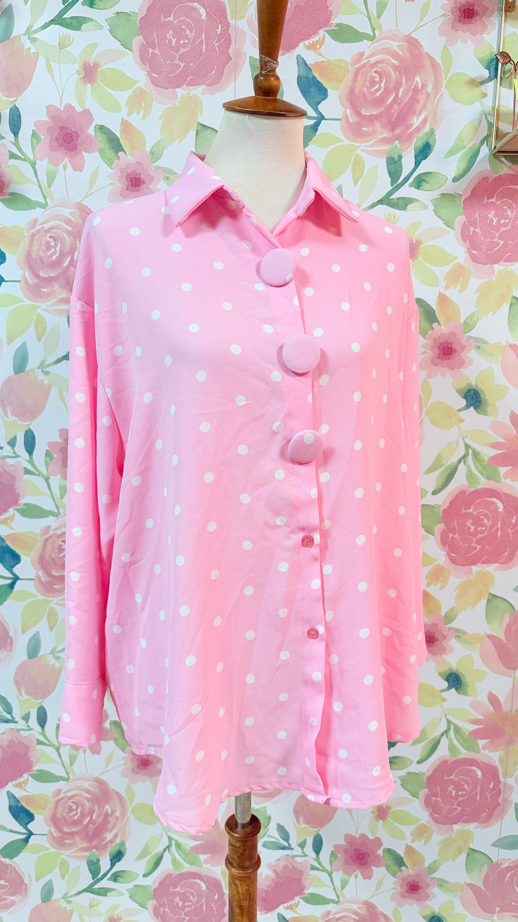 Pink Polka Dots Blouse