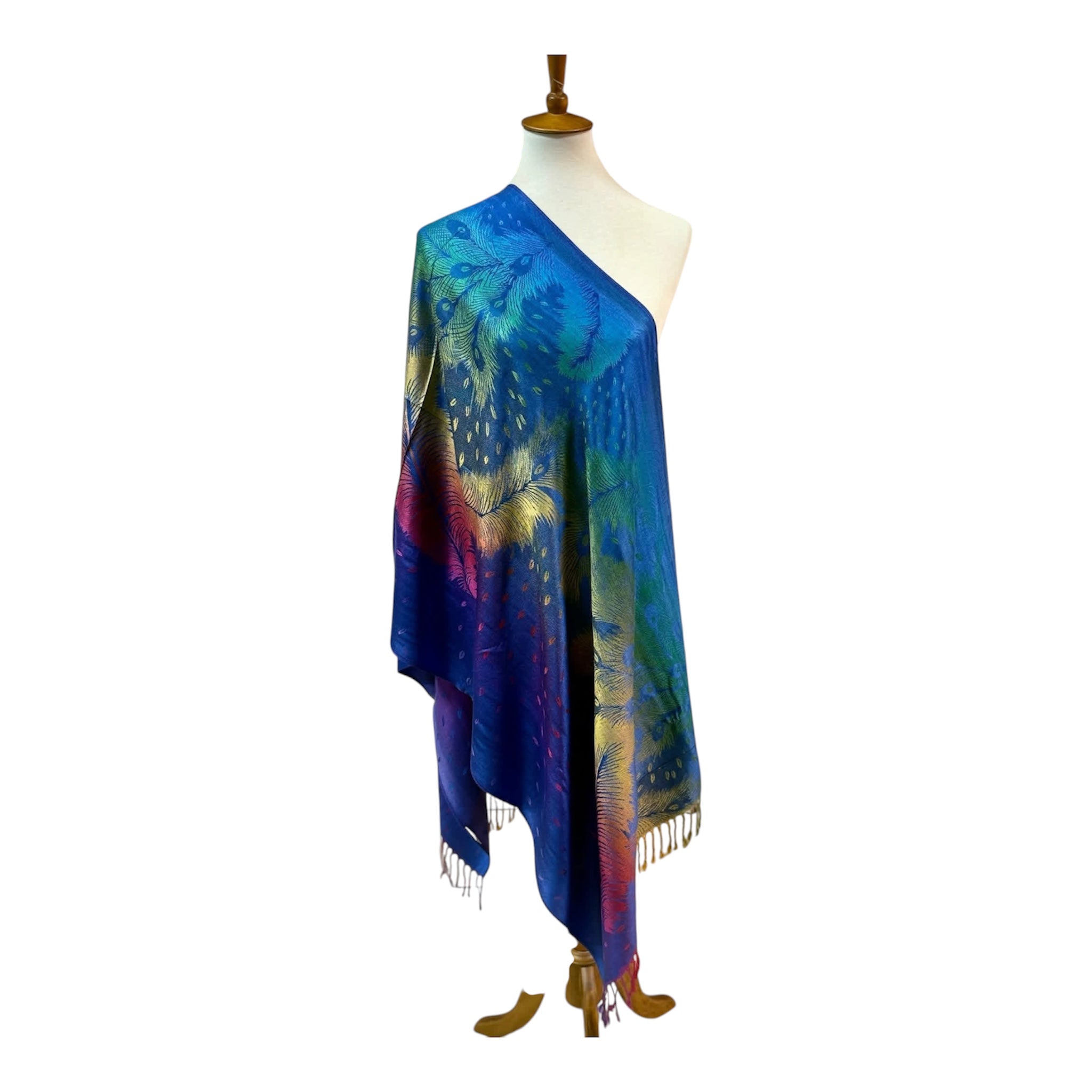 Pashminas Plumas Azul